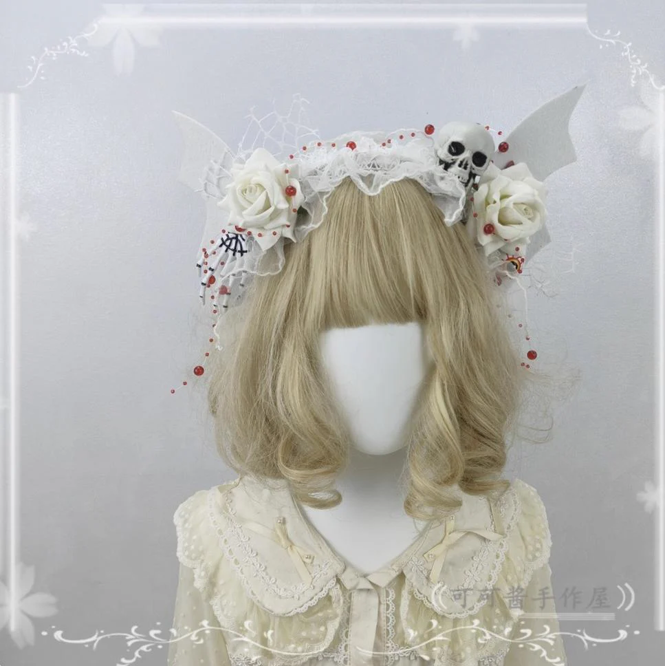Halloween Gothic Lolita Accessories, White Bride Style - Image 6