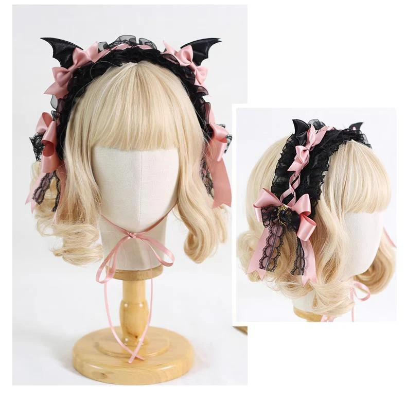 Xiaogui - Halloween Gothic Lolita Hairband, Detachable Devil Wings - Image 14