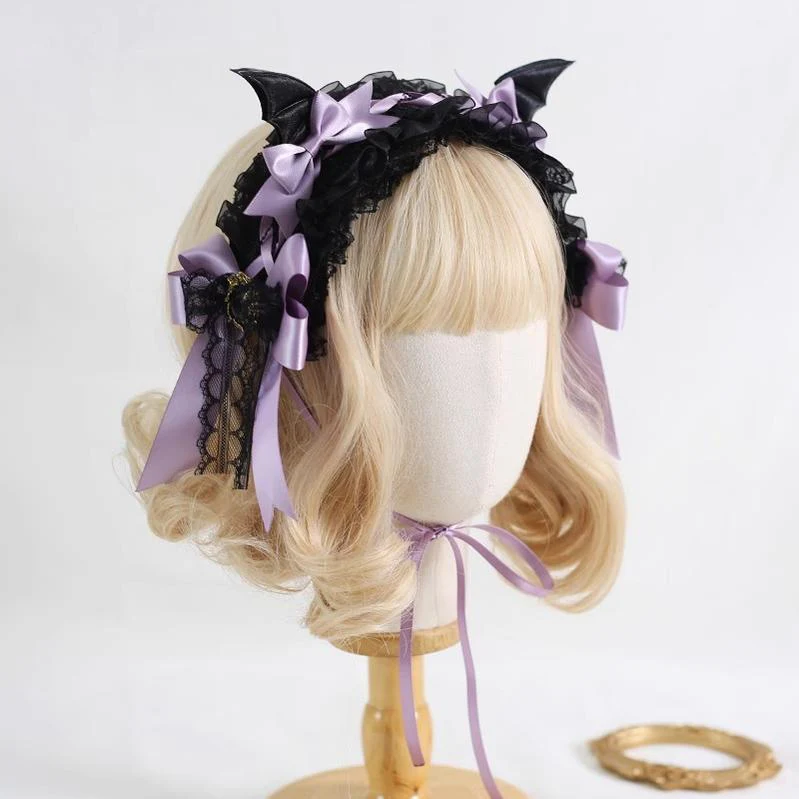 Xiaogui - Halloween Gothic Lolita Hairband, Detachable Devil Wings - Image 15