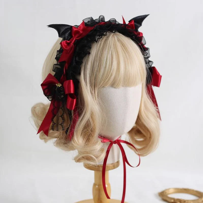 Xiaogui - Halloween Gothic Lolita Hairband, Detachable Devil Wings - Image 17