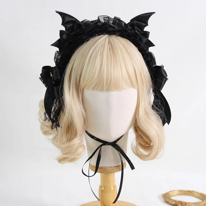 Xiaogui - Halloween Gothic Lolita Hairband, Detachable Devil Wings - Image 3