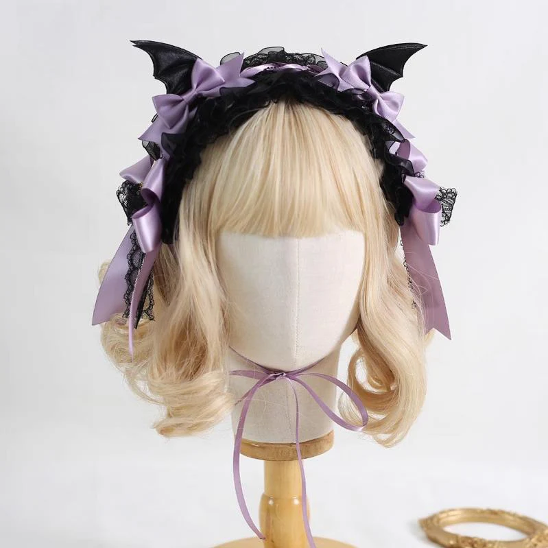 Xiaogui - Halloween Gothic Lolita Hairband, Detachable Devil Wings - Image 4