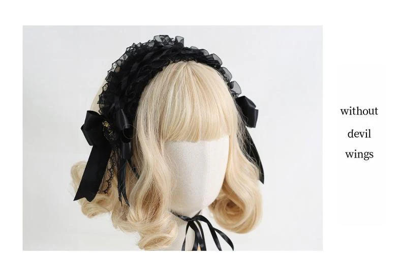 Xiaogui - Halloween Gothic Lolita Hairband, Detachable Devil Wings - Image 8