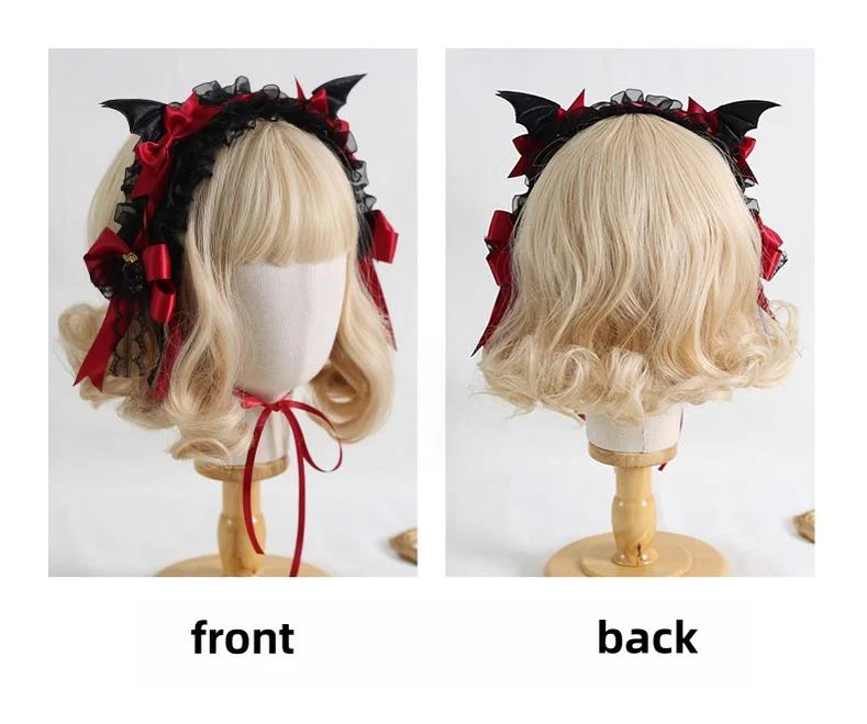 Xiaogui - Halloween Gothic Lolita Hairband, Detachable Devil Wings - Image 9