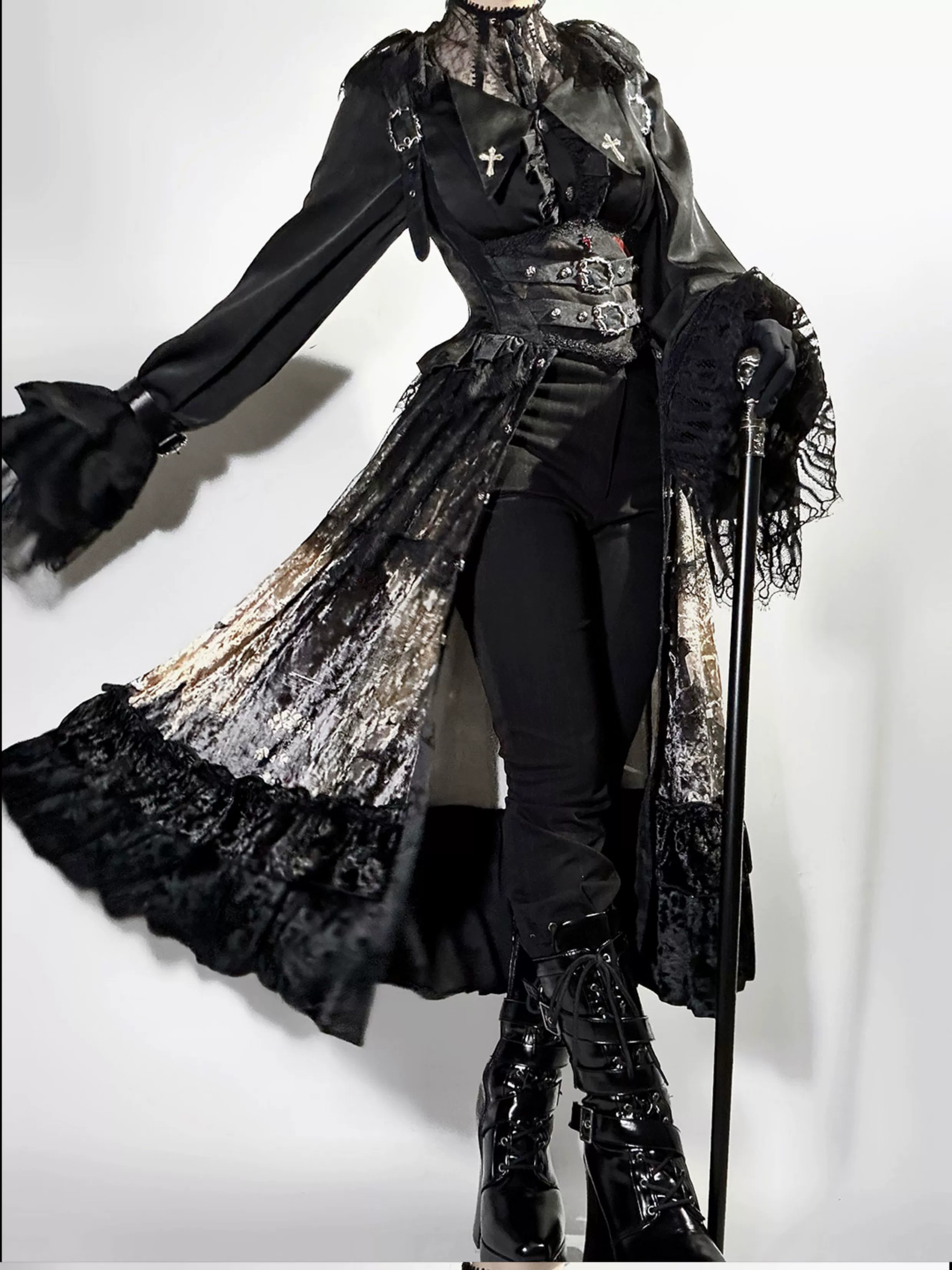 Heretic Nun - Halloween Gothic Lolita JSK Dress & Blouse Set - Image 16