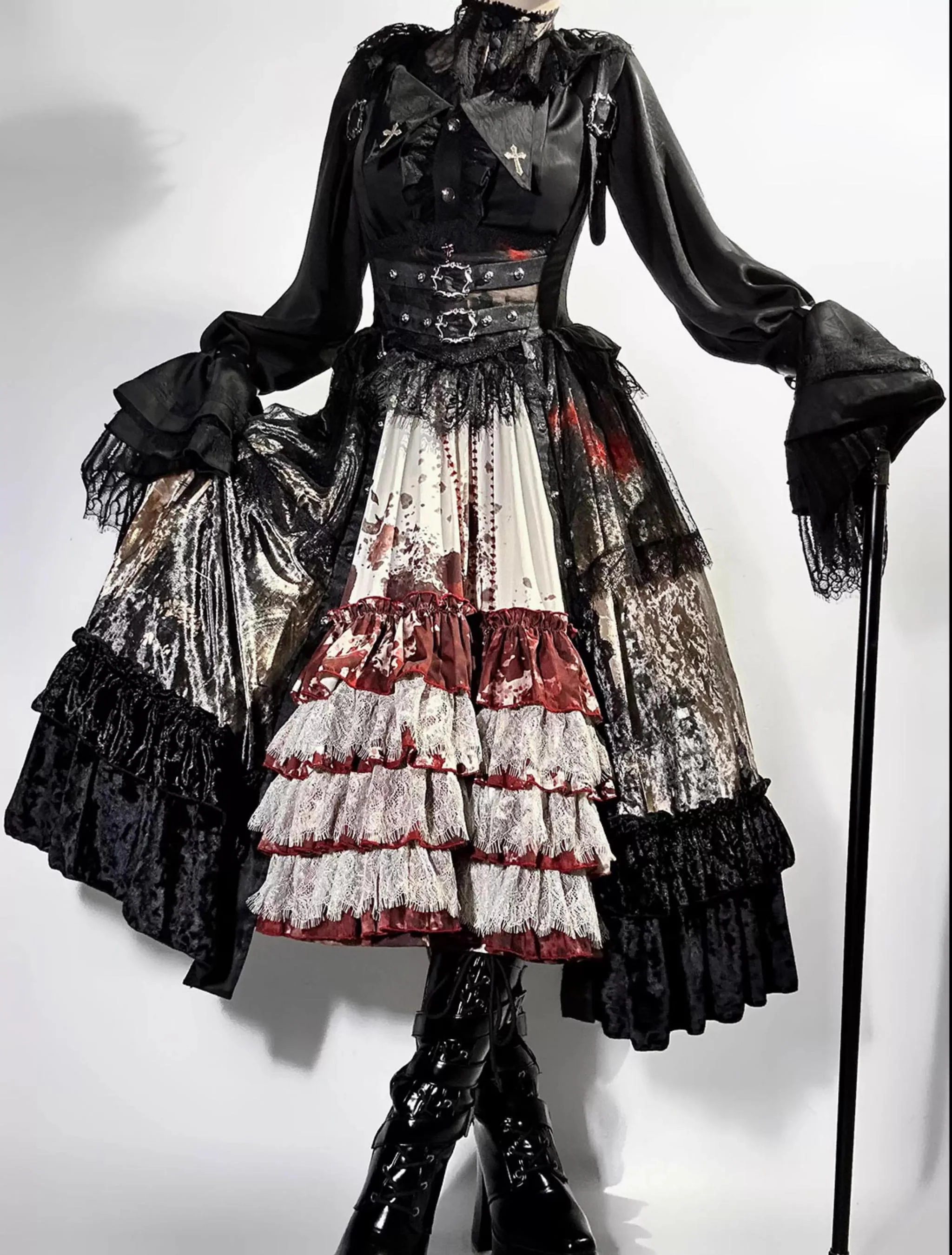Heretic Nun - Halloween Gothic Lolita JSK Dress & Blouse Set - Image 17