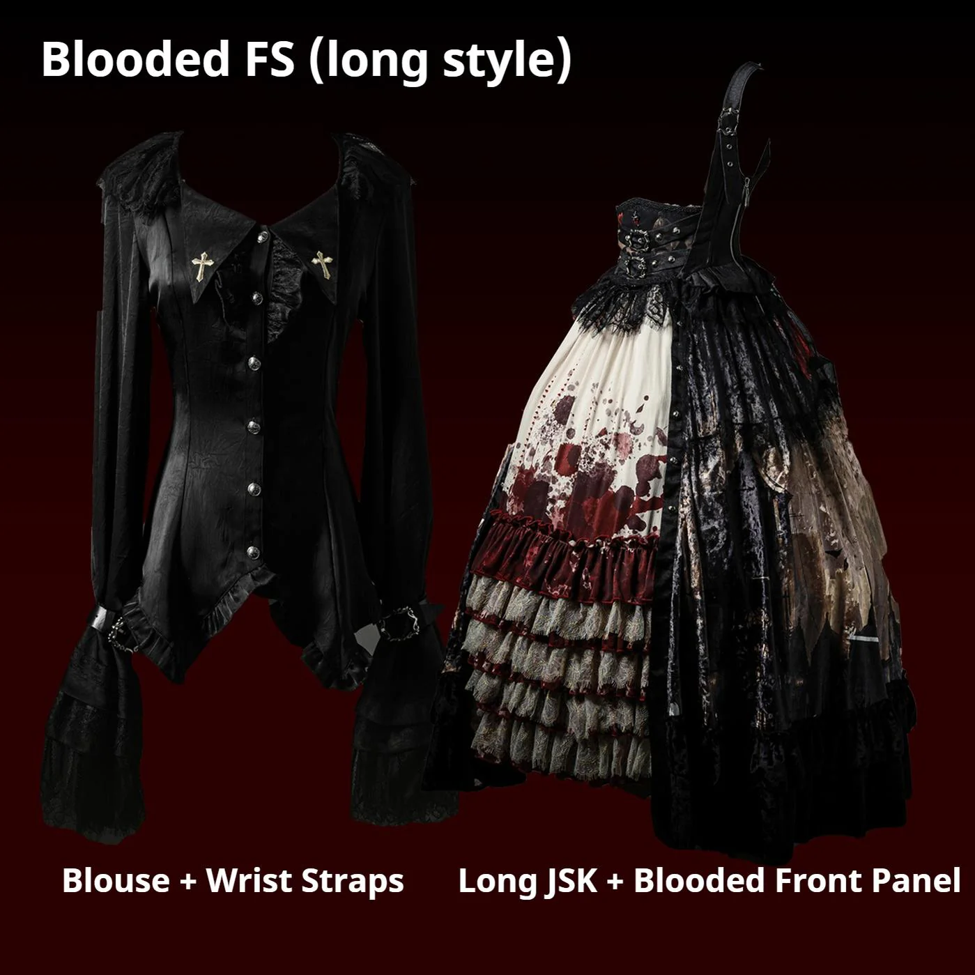 Heretic Nun - Halloween Gothic Lolita JSK Dress & Blouse Set - Image 27