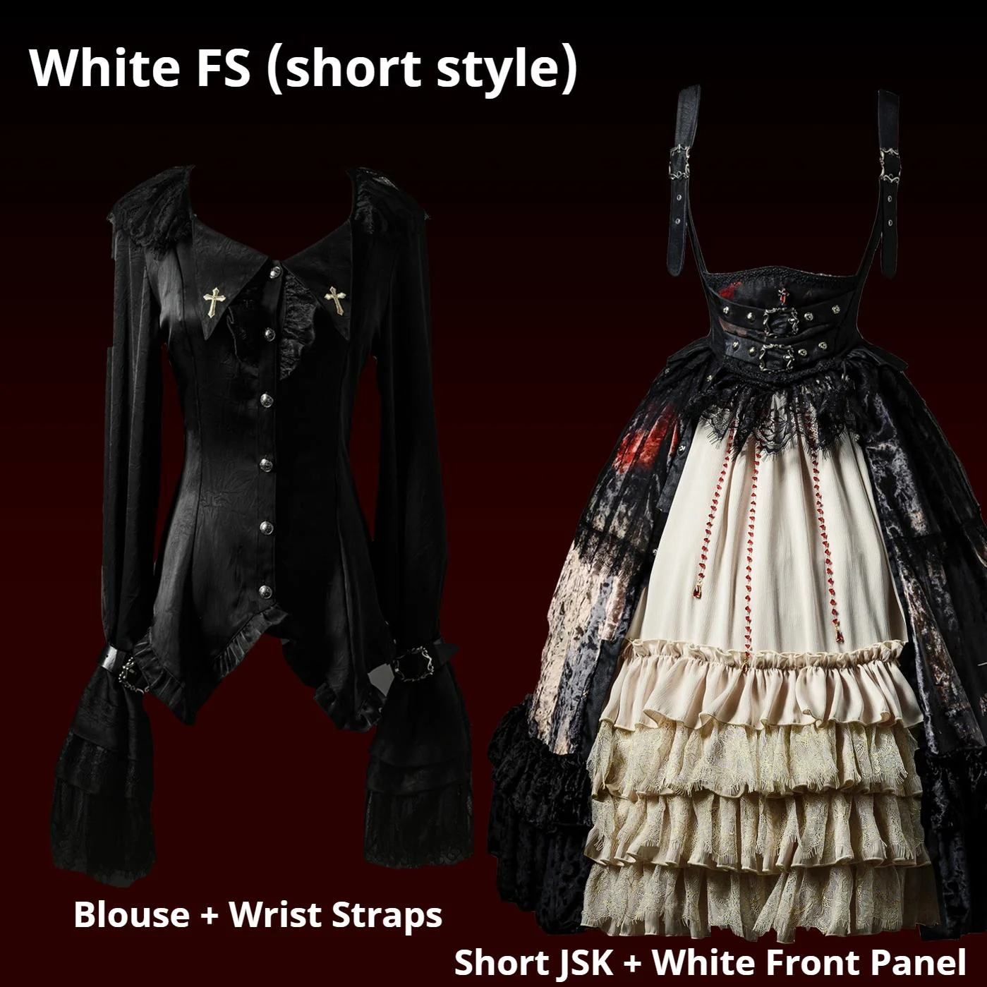 Heretic Nun - Halloween Gothic Lolita JSK Dress & Blouse Set - Image 28