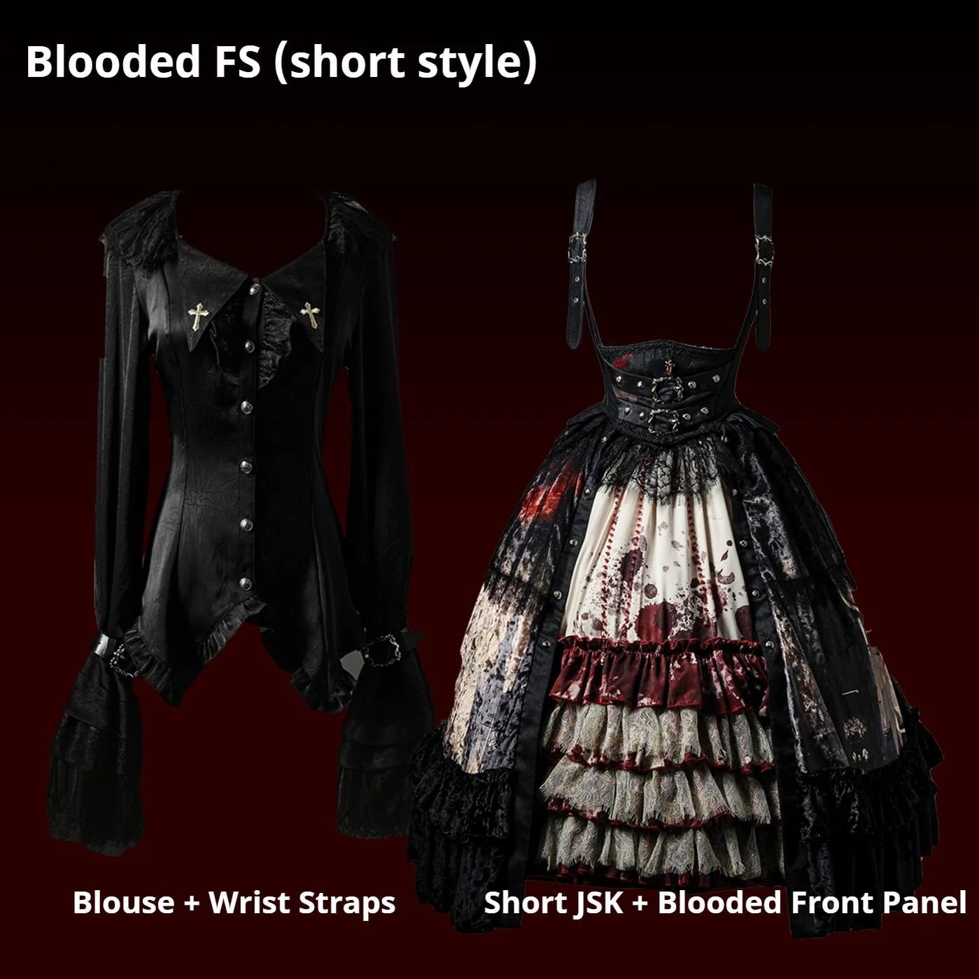 Heretic Nun - Halloween Gothic Lolita JSK Dress & Blouse Set - Image 29