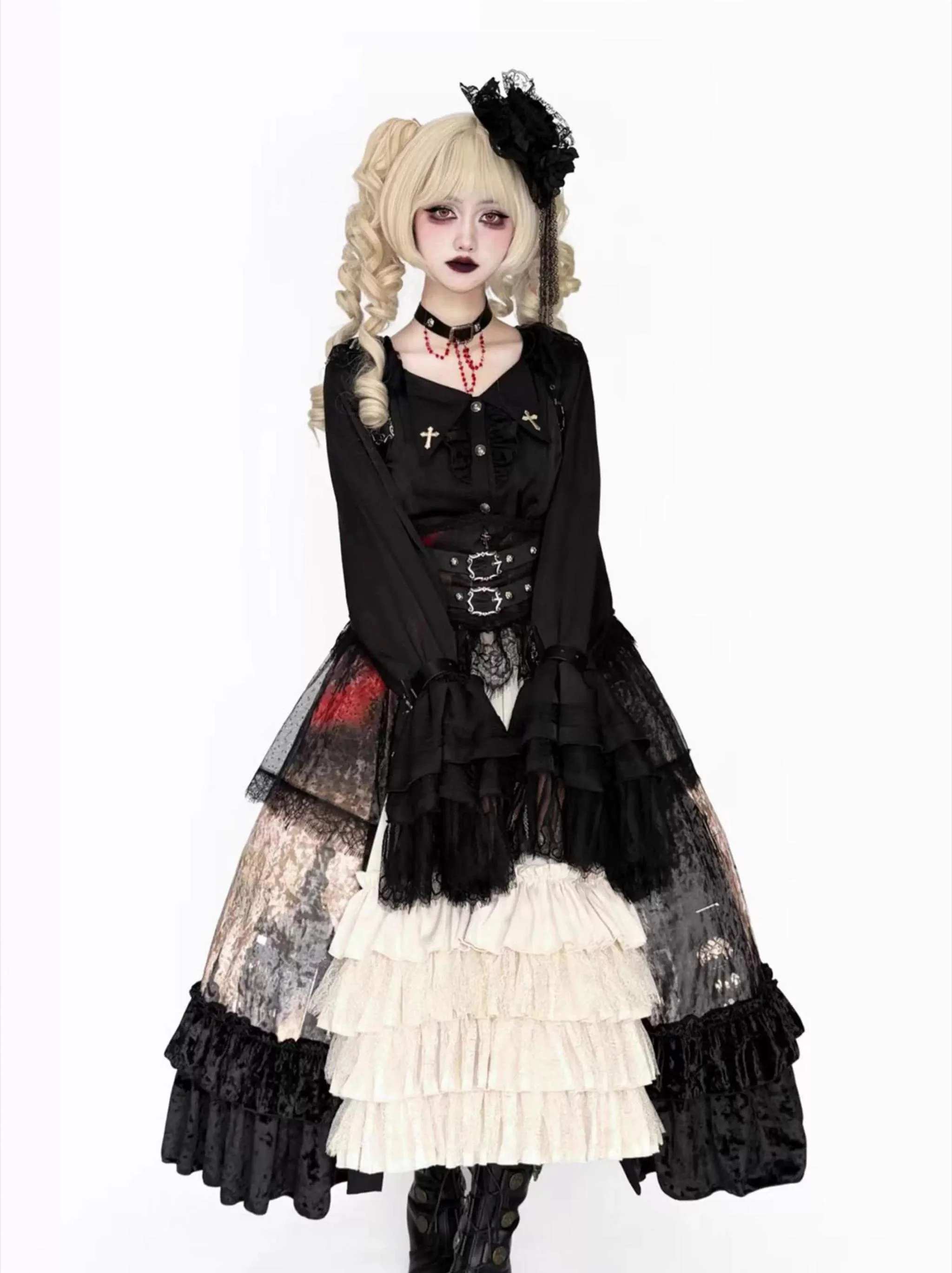 Heretic Nun - Halloween Gothic Lolita JSK Dress & Blouse Set - Image 5
