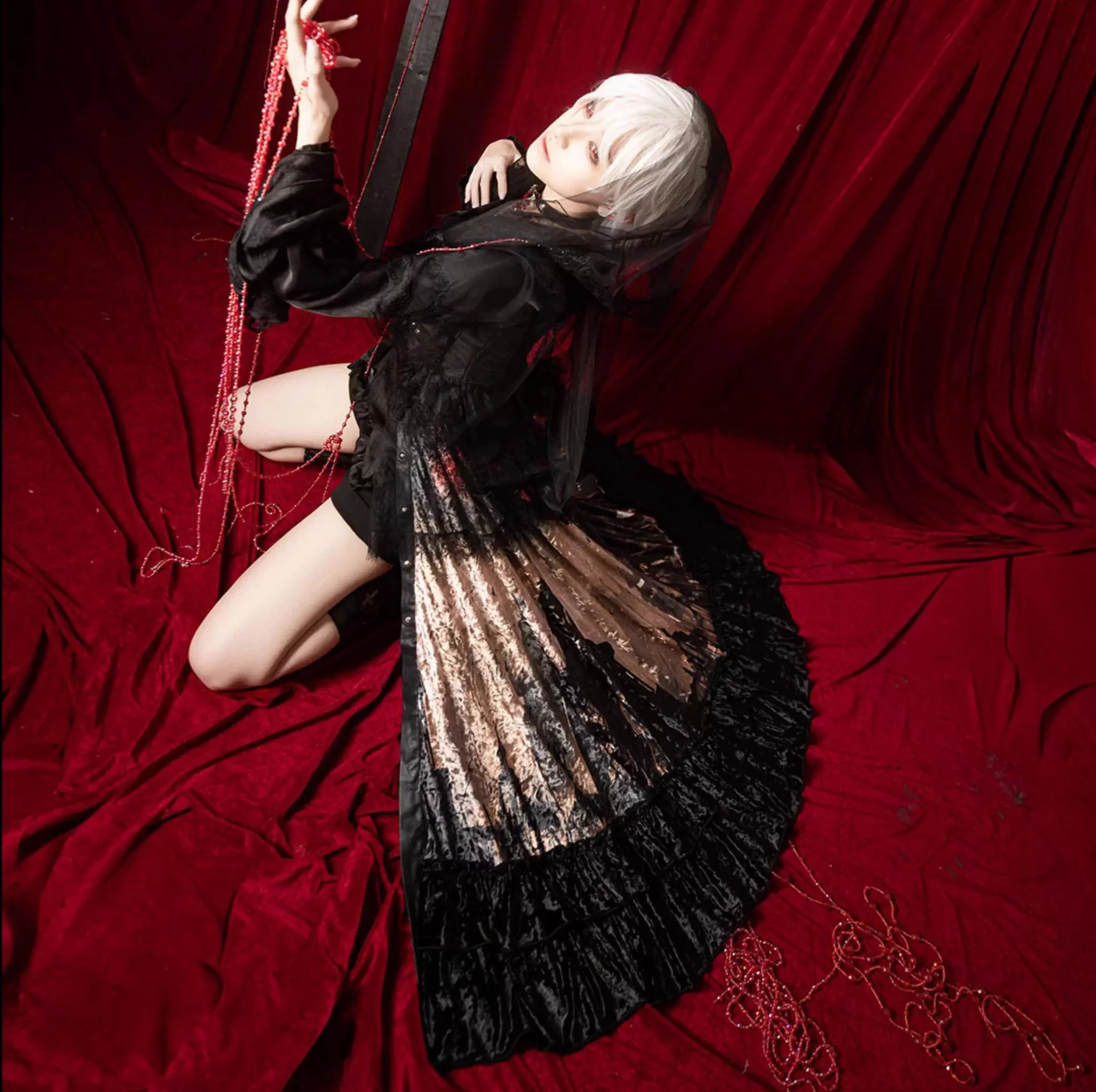 Heretic Nun - Halloween Gothic Lolita JSK Dress & Blouse Set - Image 7