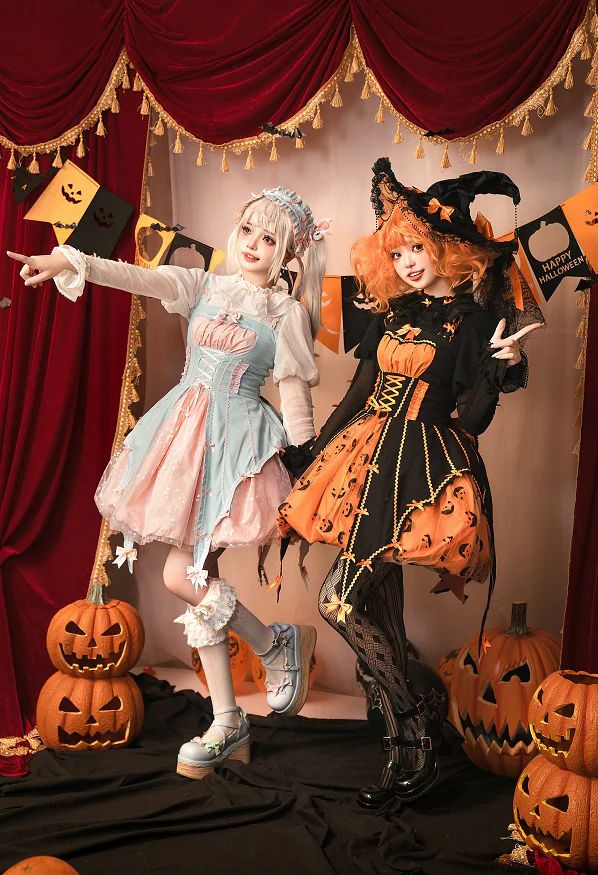 Lemon Honey - Halloween Gothic Lolita Jumper Dress, Pumpkin-inspired Dress - Image 12