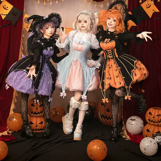 Lemon Honey - Halloween Gothic Lolita Jumper Dress, Pumpkin-inspired Dress - Image 4