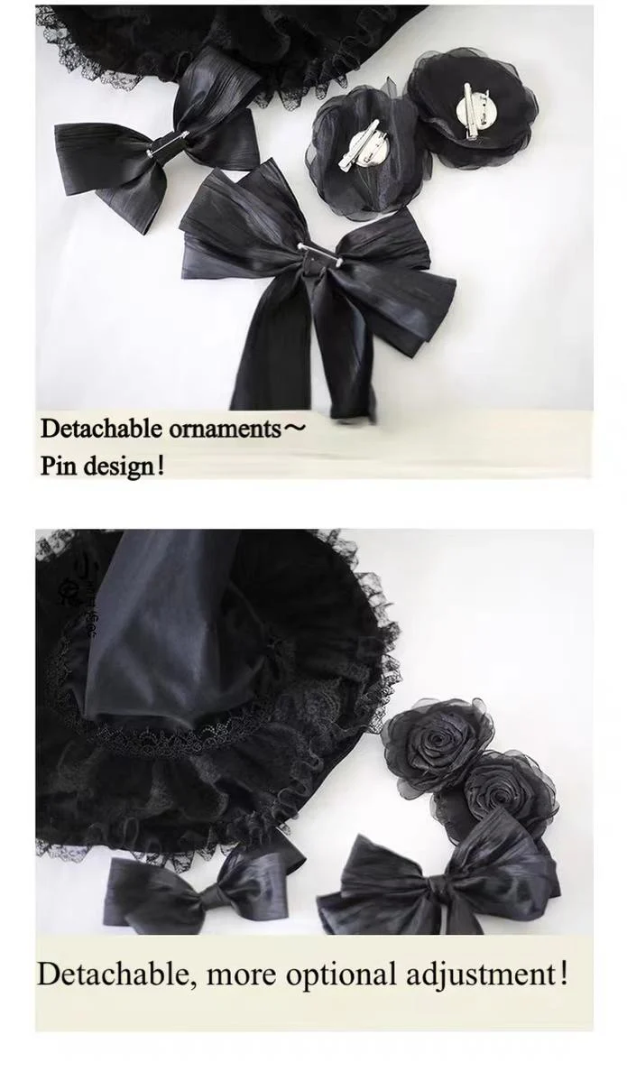 Xiaogui - Halloween Gothic Lolita Witch Hat Bow Velvet BNT - Image 7
