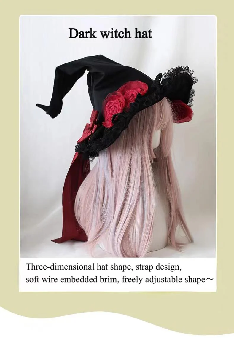 Xiaogui - Halloween Gothic Lolita Witch Hat Bow Velvet BNT - Image 9