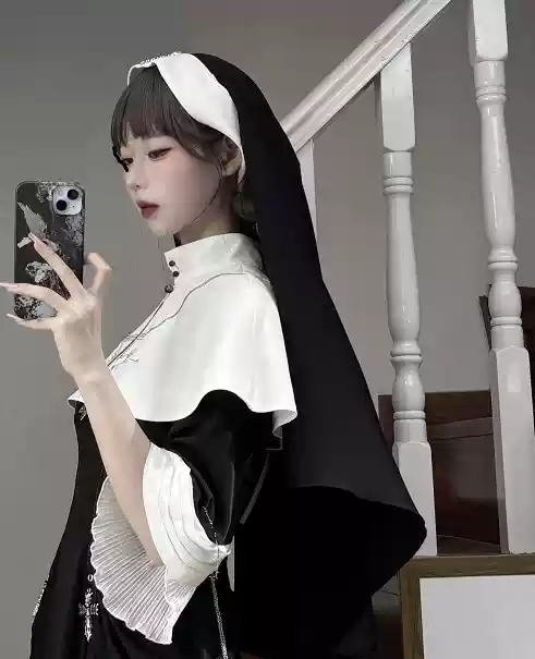 Night Cathedral - Halloween Nun Lolita OP Suit Gothic Dress Set - Image 18