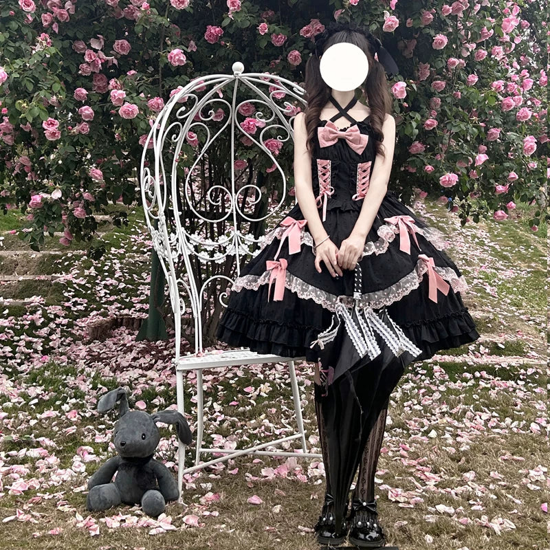 Miss Pearl - Halter Neck Sweet Lolita JSK Dress, Tiered Skirt - Image 11