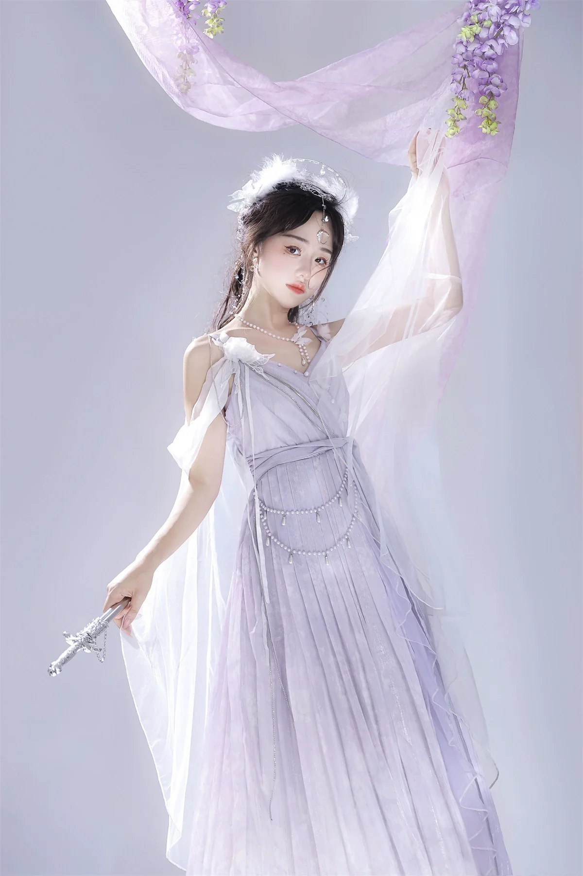 Han Lolita Dress Side Slit Purple JSK Dress - Image 2