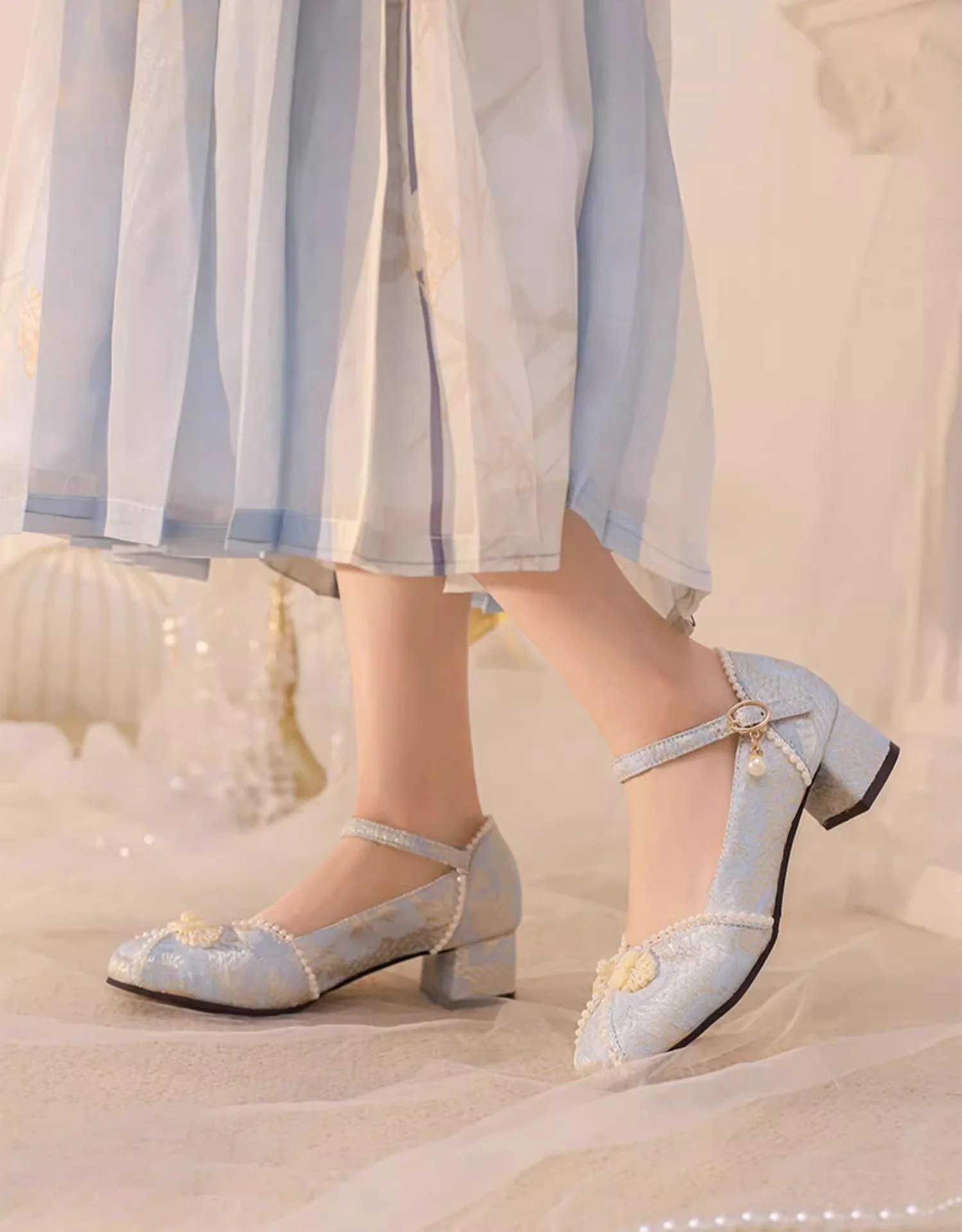 Yana - Huaiyu Yana - Chinese Style Han Lolita Shoes Lolita Chunky Heel Shoes - Image 3
