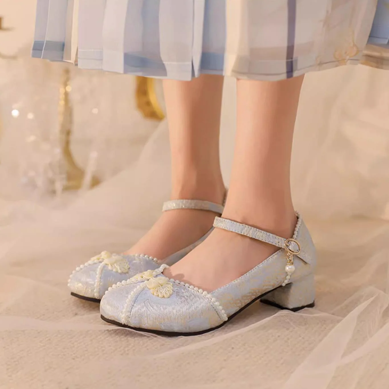 Yana - Huaiyu Yana - Chinese Style Han Lolita Shoes Lolita Chunky Heel Shoes - Image 4