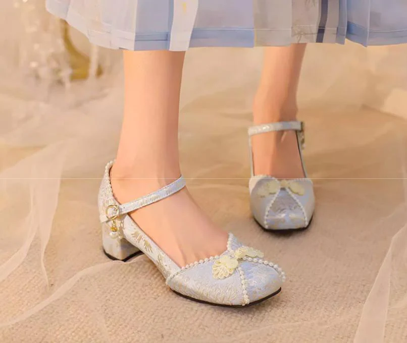 Yana - Huaiyu Yana - Chinese Style Han Lolita Shoes Lolita Chunky Heel Shoes - Image 5