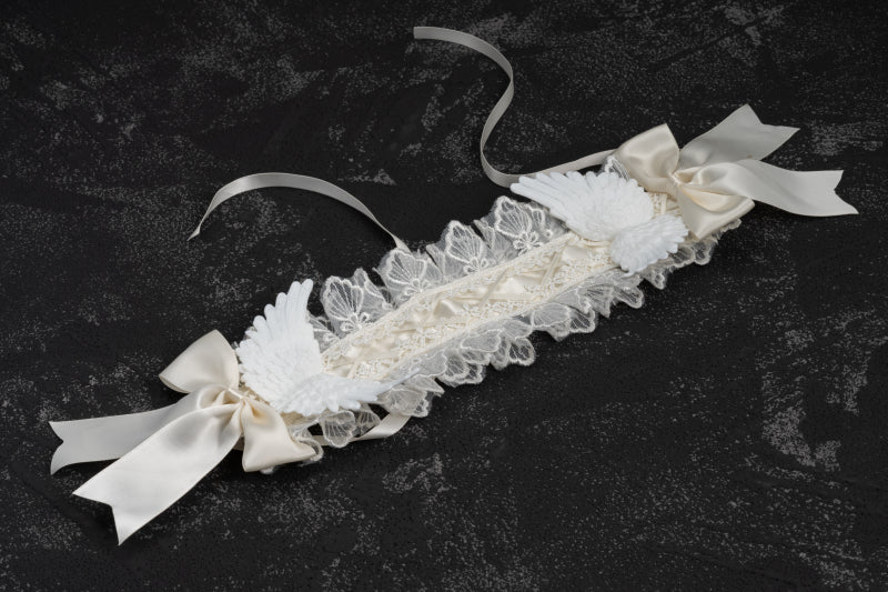 Strange Sugar - Gothic Lolita White Lace Angel Wings Hairband - Image 11