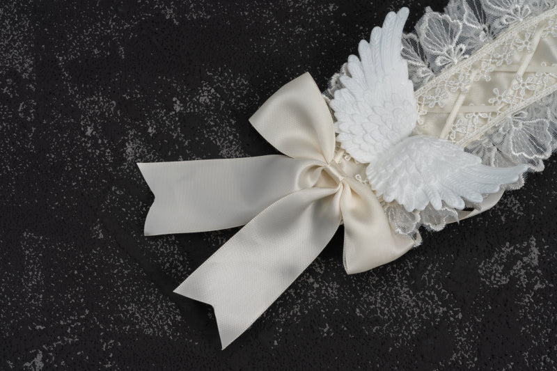 Strange Sugar - Gothic Lolita White Lace Angel Wings Hairband - Image 12
