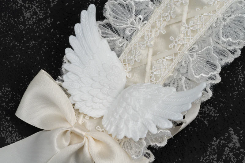 Strange Sugar - Gothic Lolita White Lace Angel Wings Hairband - Image 14