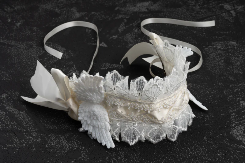 Strange Sugar - Gothic Lolita White Lace Angel Wings Hairband - Image 8
