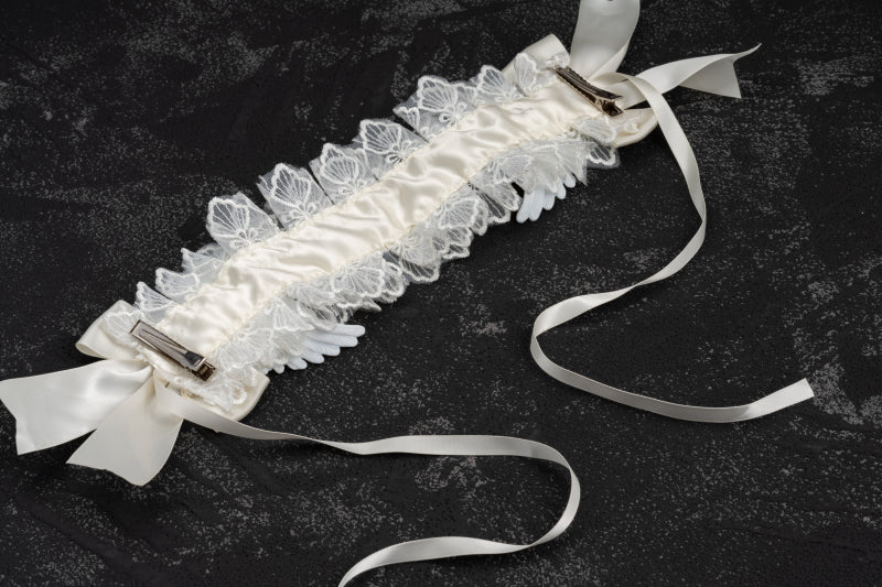 Strange Sugar - Gothic Lolita White Lace Angel Wings Hairband - Image 9