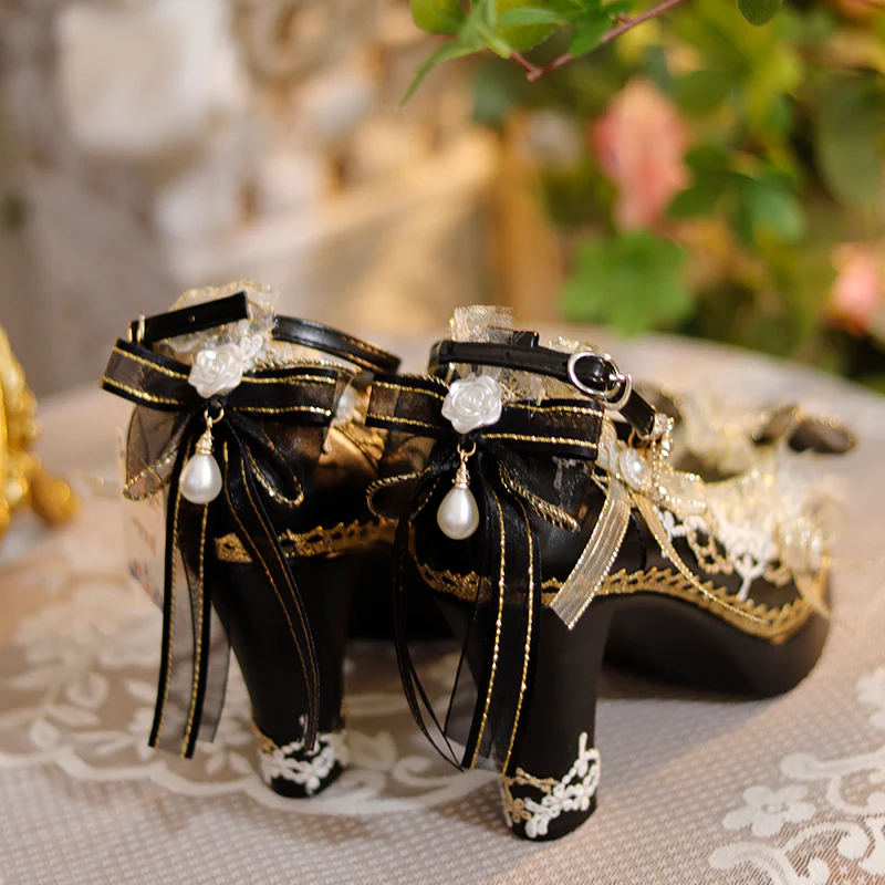 One Night - Handmade Luxuriant Tea Party Lolita Shoes - Image 10