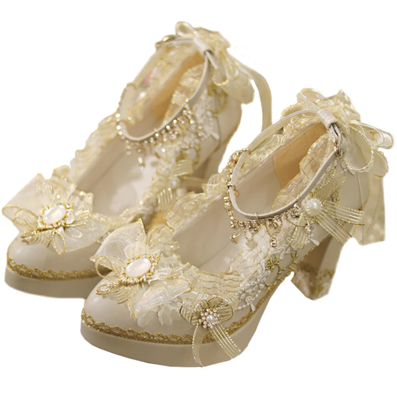 One Night - Handmade Luxuriant Tea Party Lolita Shoes - Image 4