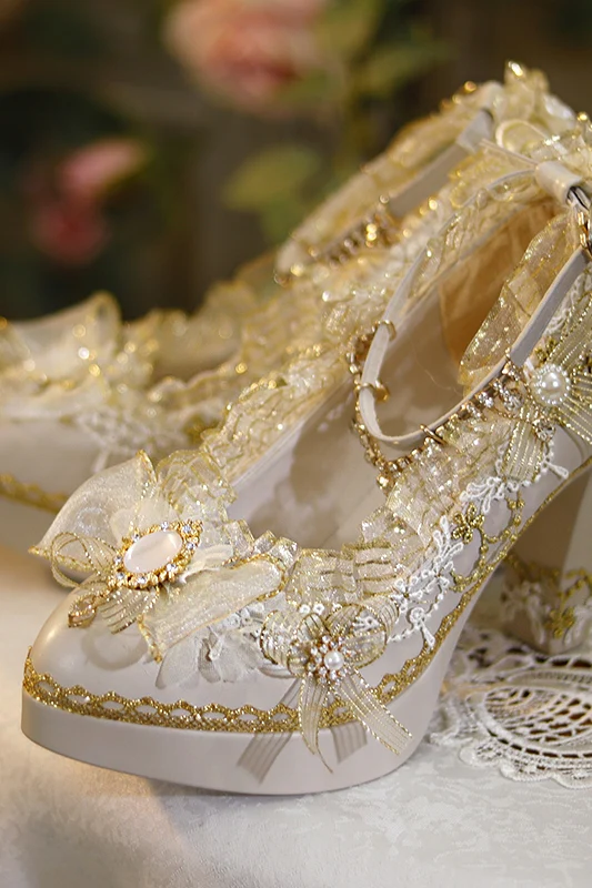 One Night - Handmade Luxuriant Tea Party Lolita Shoes - Image 5