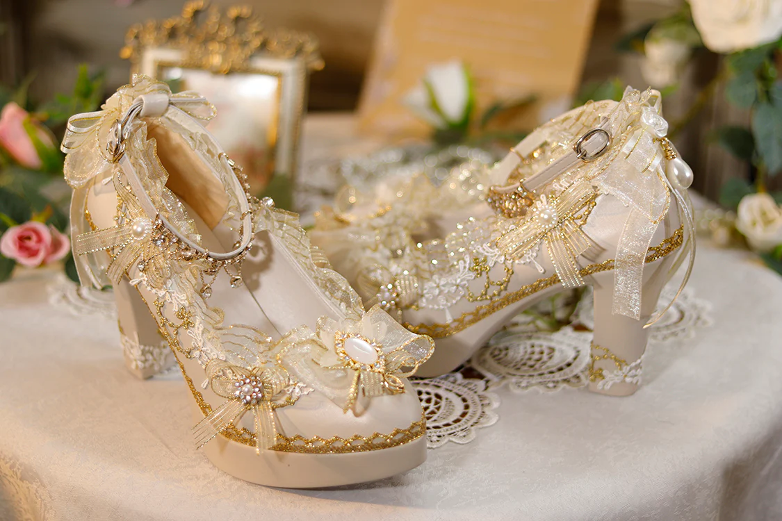 One Night - Handmade Luxuriant Tea Party Lolita Shoes - Image 6