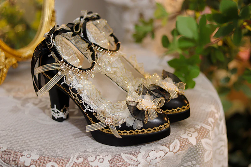 One Night - Handmade Luxuriant Tea Party Lolita Shoes - Image 7