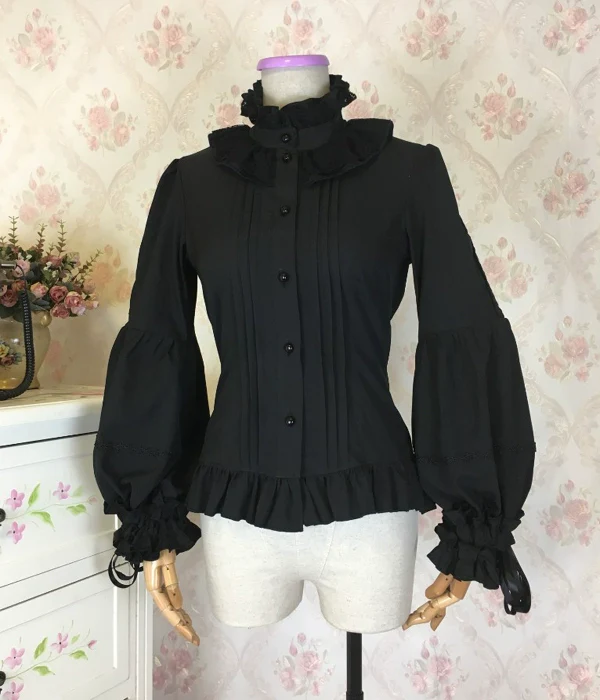 Princess tailor lolita - Hime-Sleeve Gothic Lolita Blouse, Adjustable Cuffs - Image 15