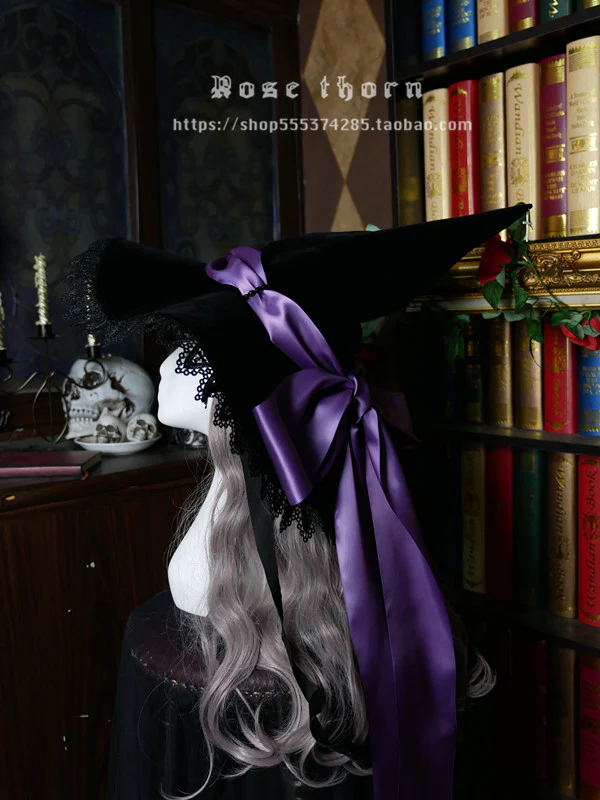 Rose Thorn - Holy Cross - 12 Colors Lolita Halloween Witch Hat - Image 10