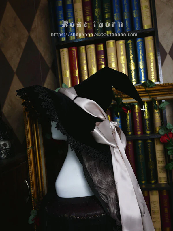 Rose Thorn - Holy Cross - 12 Colors Lolita Halloween Witch Hat - Image 19