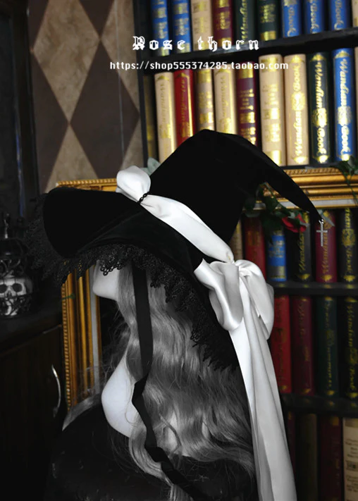 Rose Thorn - Holy Cross - 12 Colors Lolita Halloween Witch Hat - Image 27
