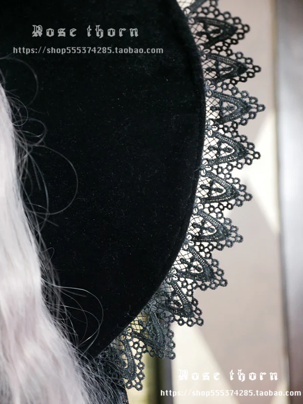 Rose Thorn - Holy Cross - 12 Colors Lolita Halloween Witch Hat - Image 4