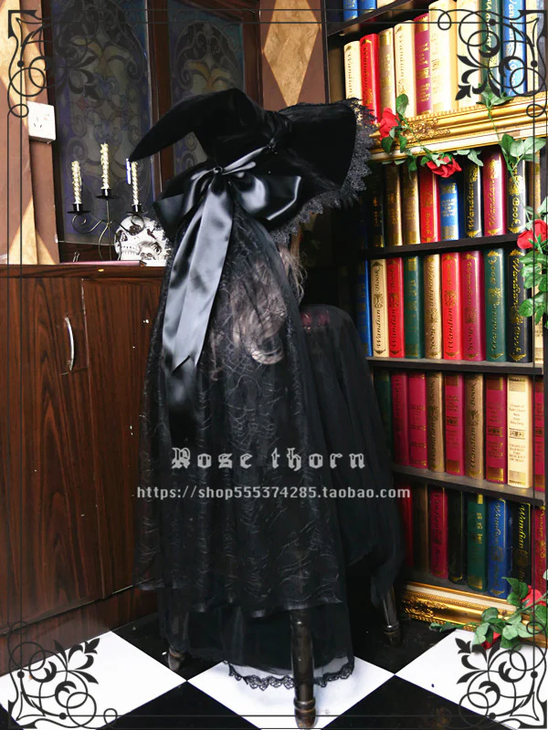 Rose Thorn - Holy Cross - 12 Colors Lolita Halloween Witch Hat - Image 5