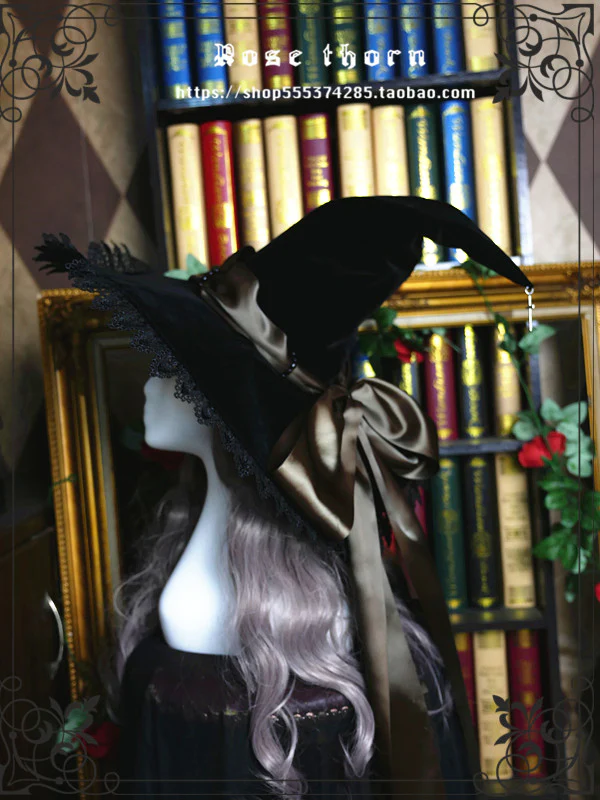 Rose Thorn - Holy Cross - 12 Colors Lolita Halloween Witch Hat - Image 7