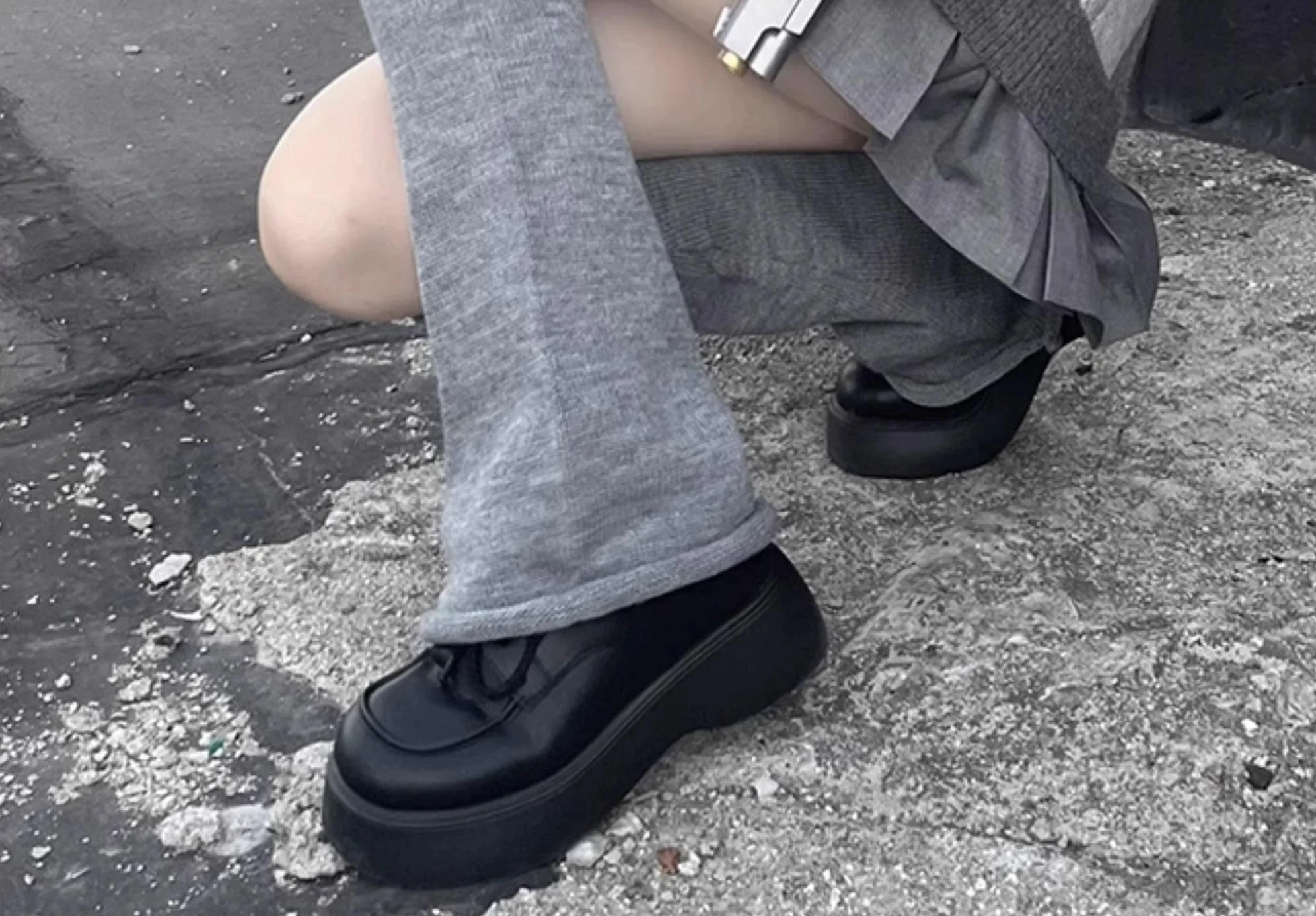 Hua Nai Cat - Winter Lolita Knit Leg Warmer Mid-Calf Socks - Image 3