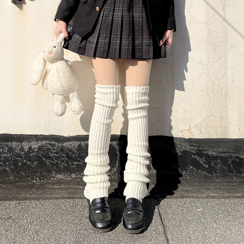 Winter Lolita Long Socks Knit Thigh-High Foot Covers - Image 4