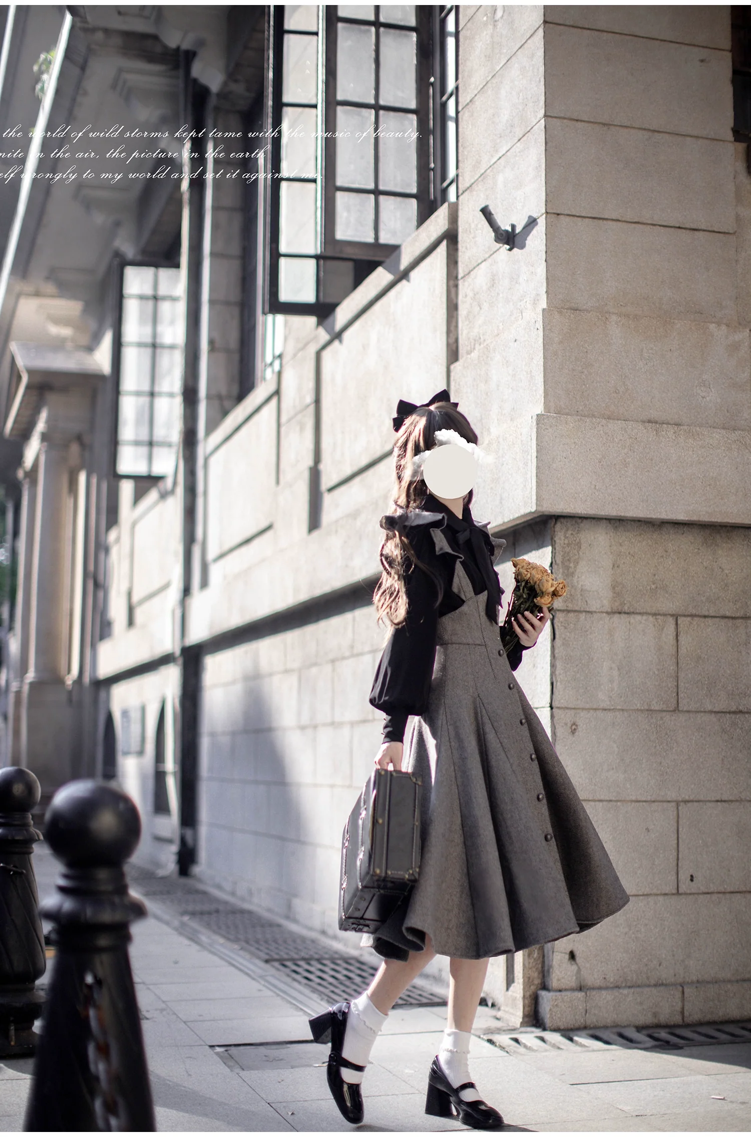 HuTaoMuJK - Serena - Elegant Woolen Lolita JSK Dress Set - Image 10
