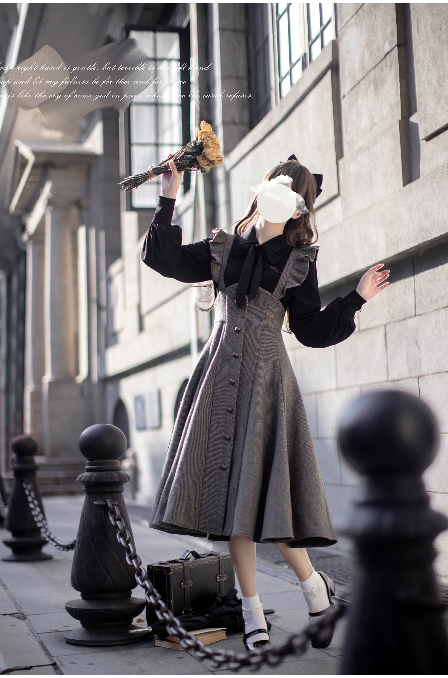 HuTaoMuJK - Serena - Elegant Woolen Lolita JSK Dress Set - Image 2