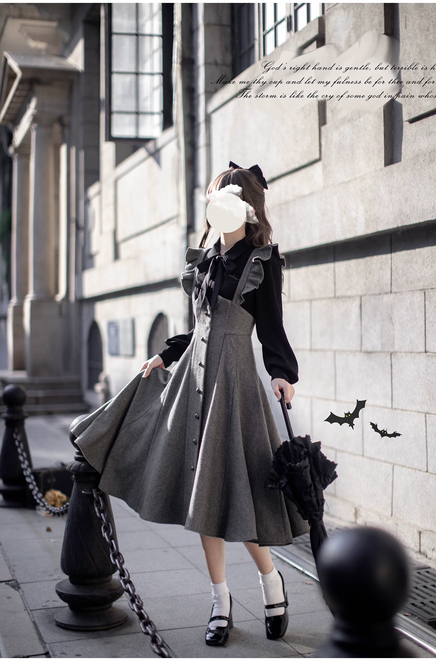 HuTaoMuJK - Serena - Elegant Woolen Lolita JSK Dress Set - Image 3