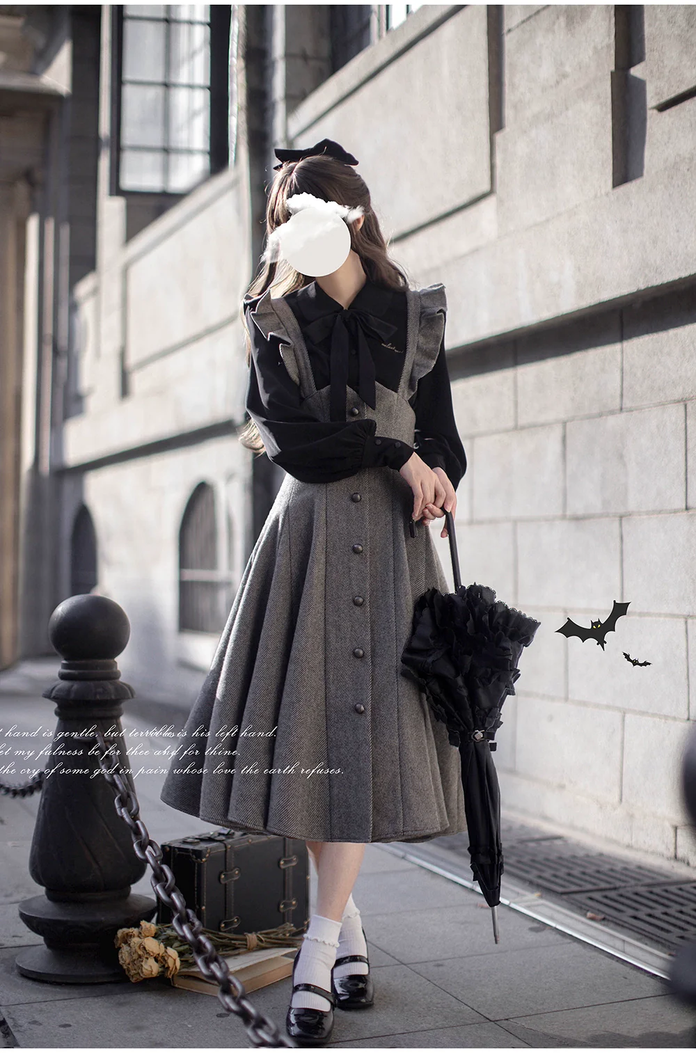 HuTaoMuJK - Serena - Elegant Woolen Lolita JSK Dress Set - Image 4
