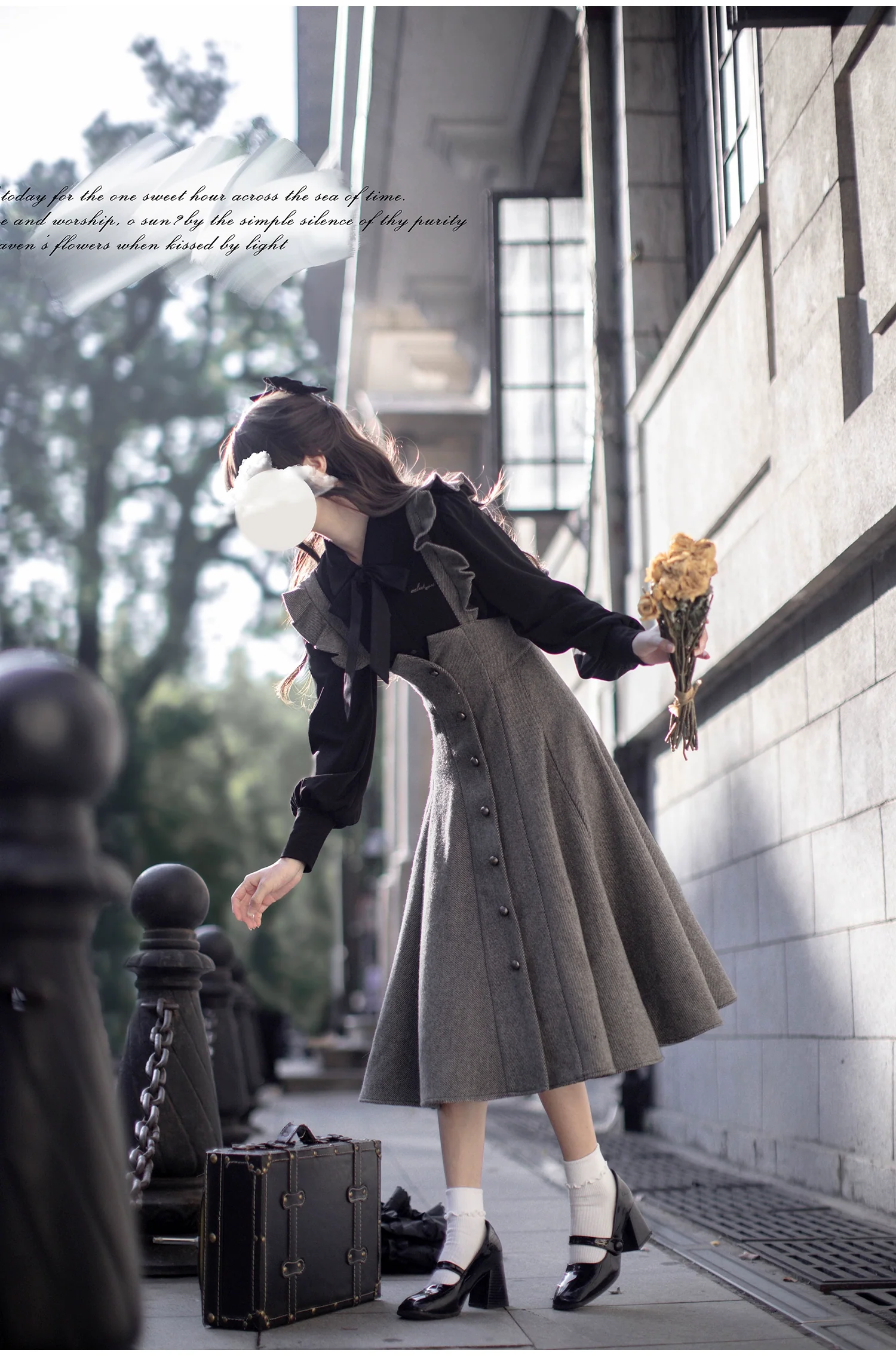 HuTaoMuJK - Serena - Elegant Woolen Lolita JSK Dress Set - Image 6