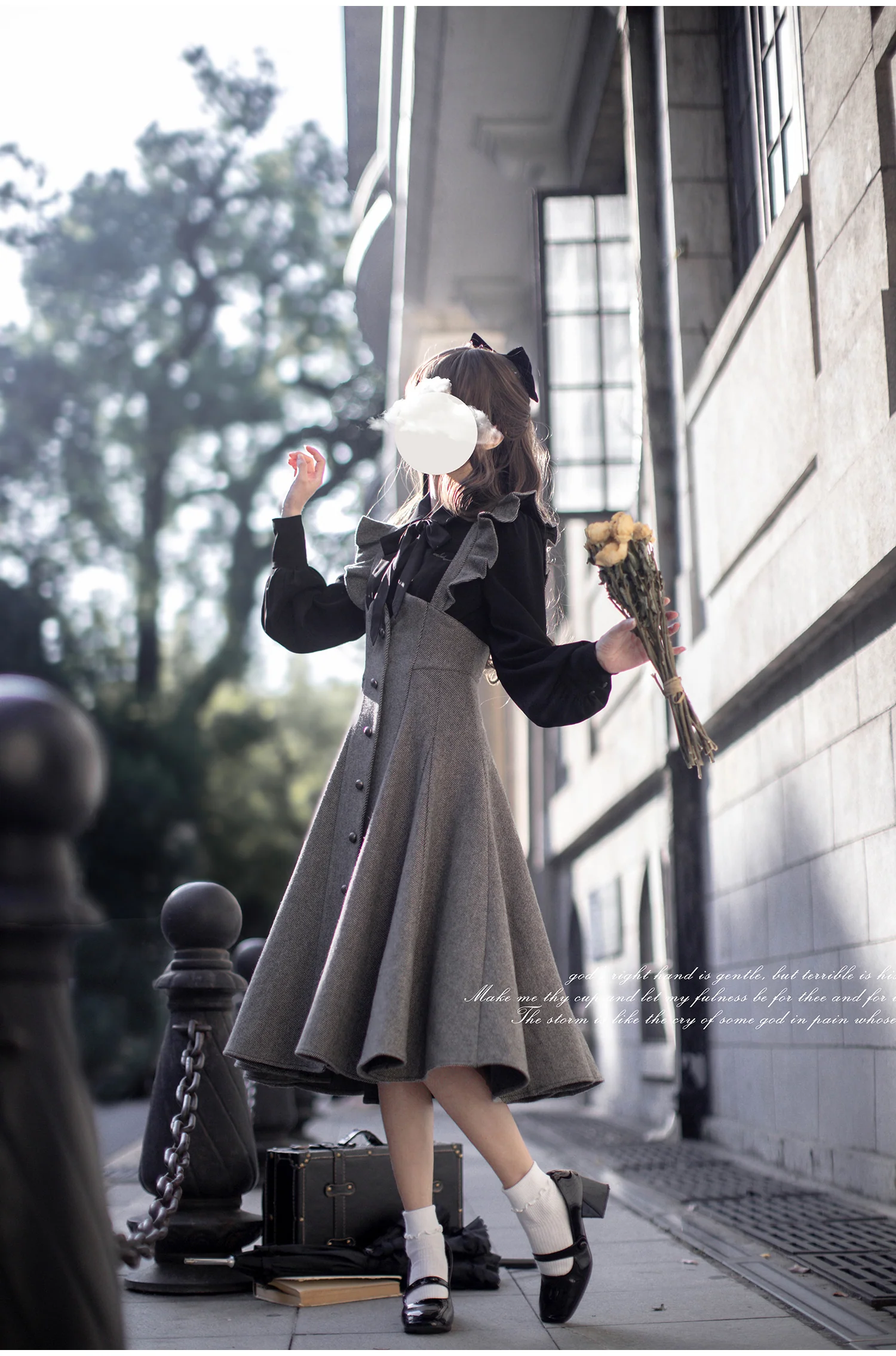 HuTaoMuJK - Serena - Elegant Woolen Lolita JSK Dress Set - Image 7